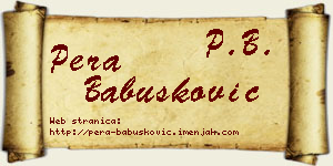 Pera Babušković vizit kartica